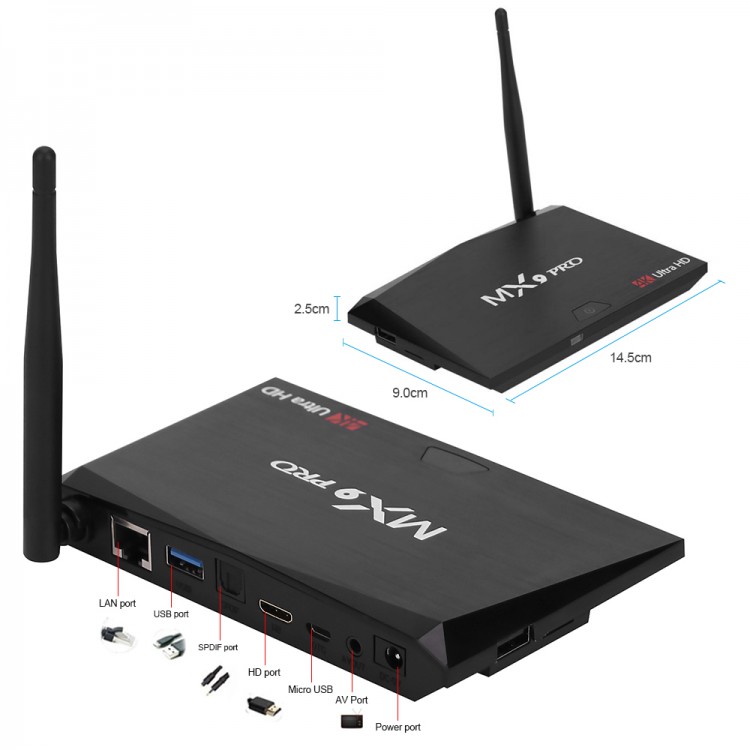 Смарт тв приставка MX9 PRO Android TV Box 2/16 